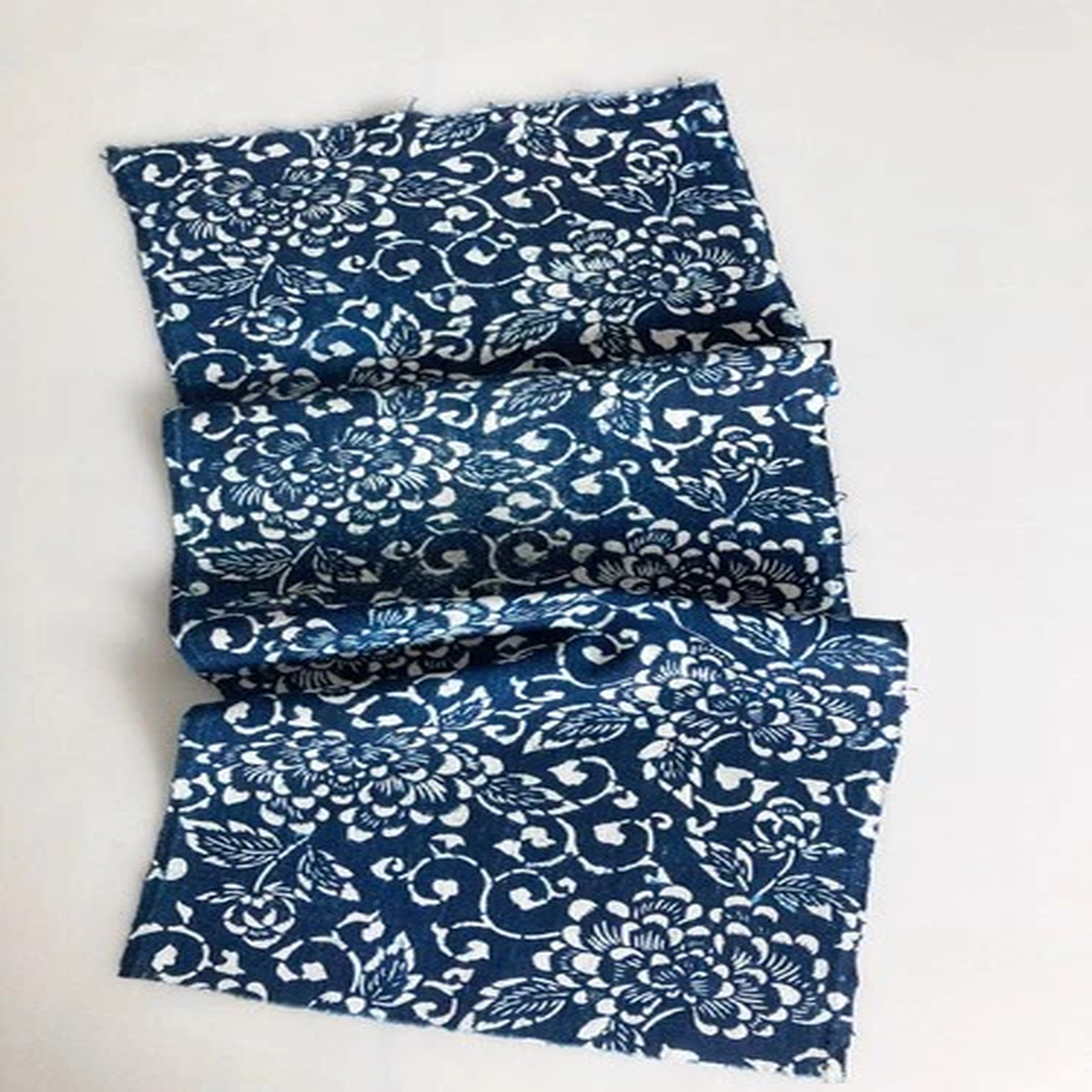 Authentic Japanese BORO Fabric Indigo KATAZOME Cotton Textile Antique 32 x 12.5