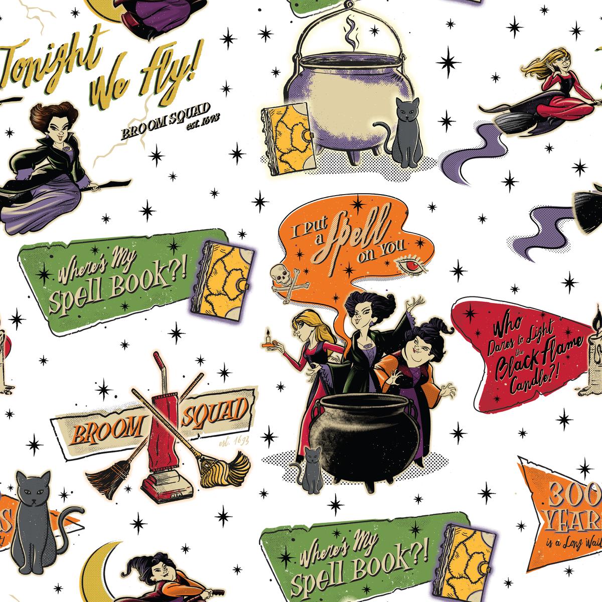 Disney Hocus Pocus Cauldrons & Spells Fabric