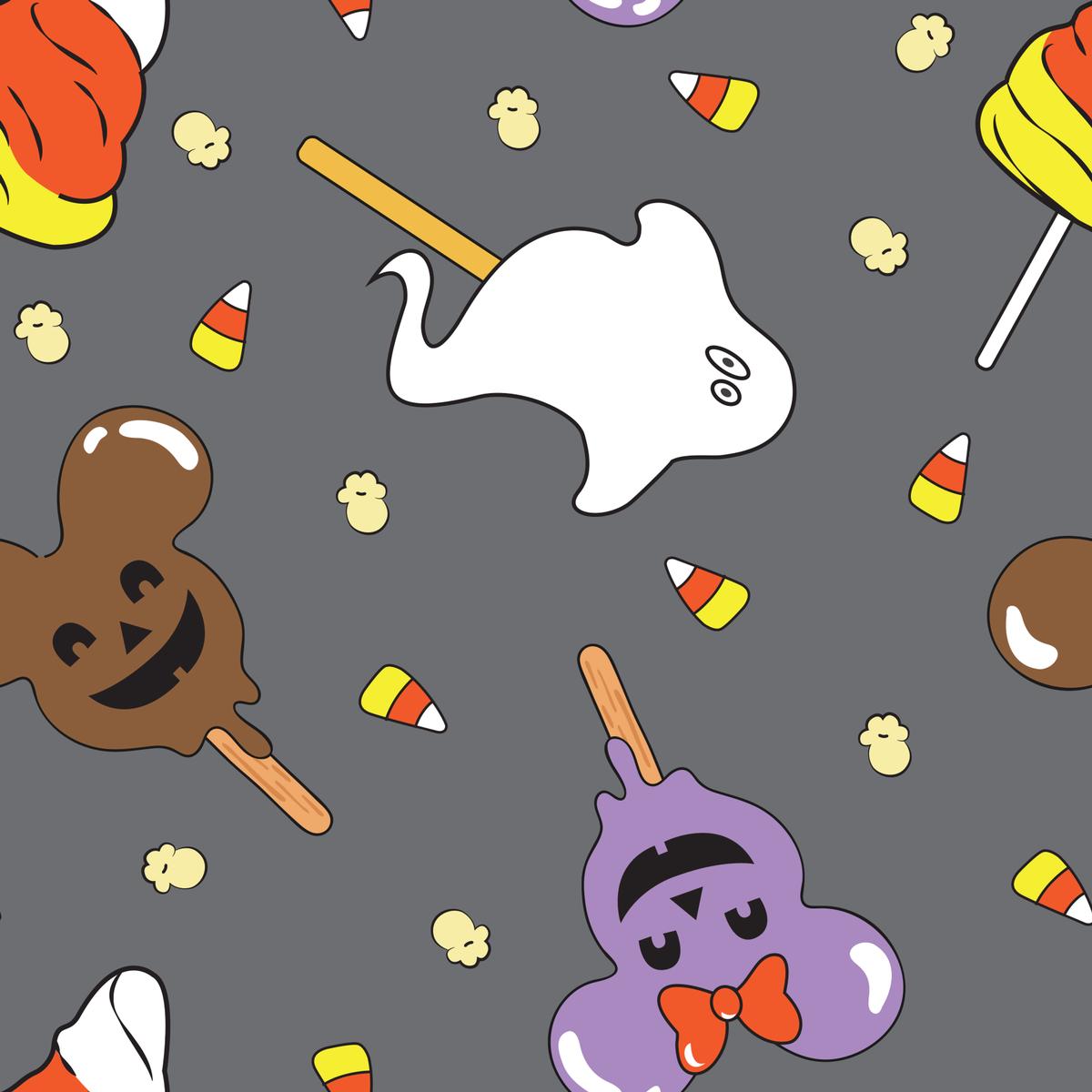 Disney Mickey Mouse Halloween Candy on Gray Fabric