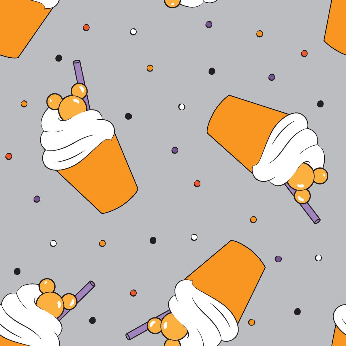 Disney Mickey Mouse Orange Citrus Drink Fabric