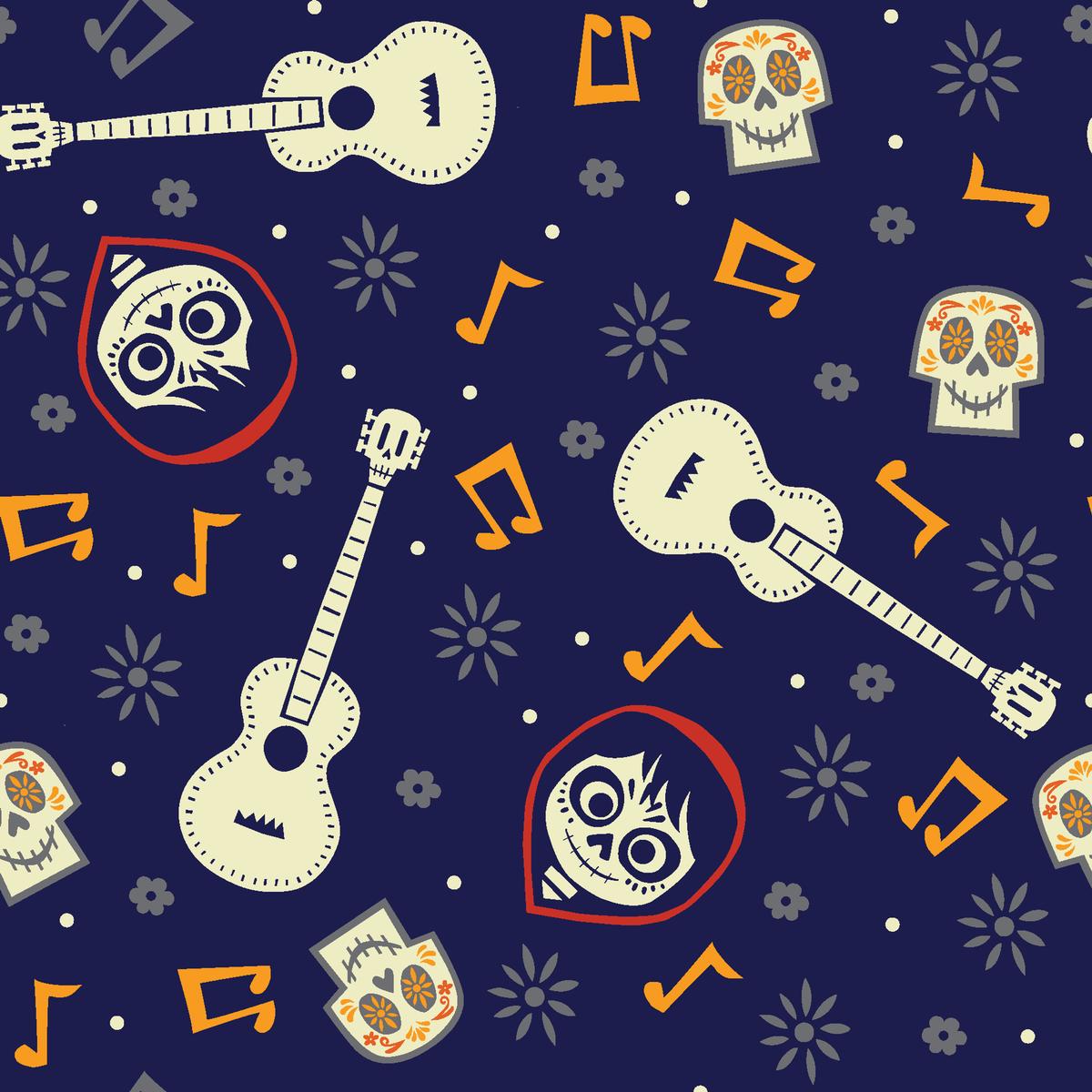 Disney Pixar Coco Guitar Party Fabric