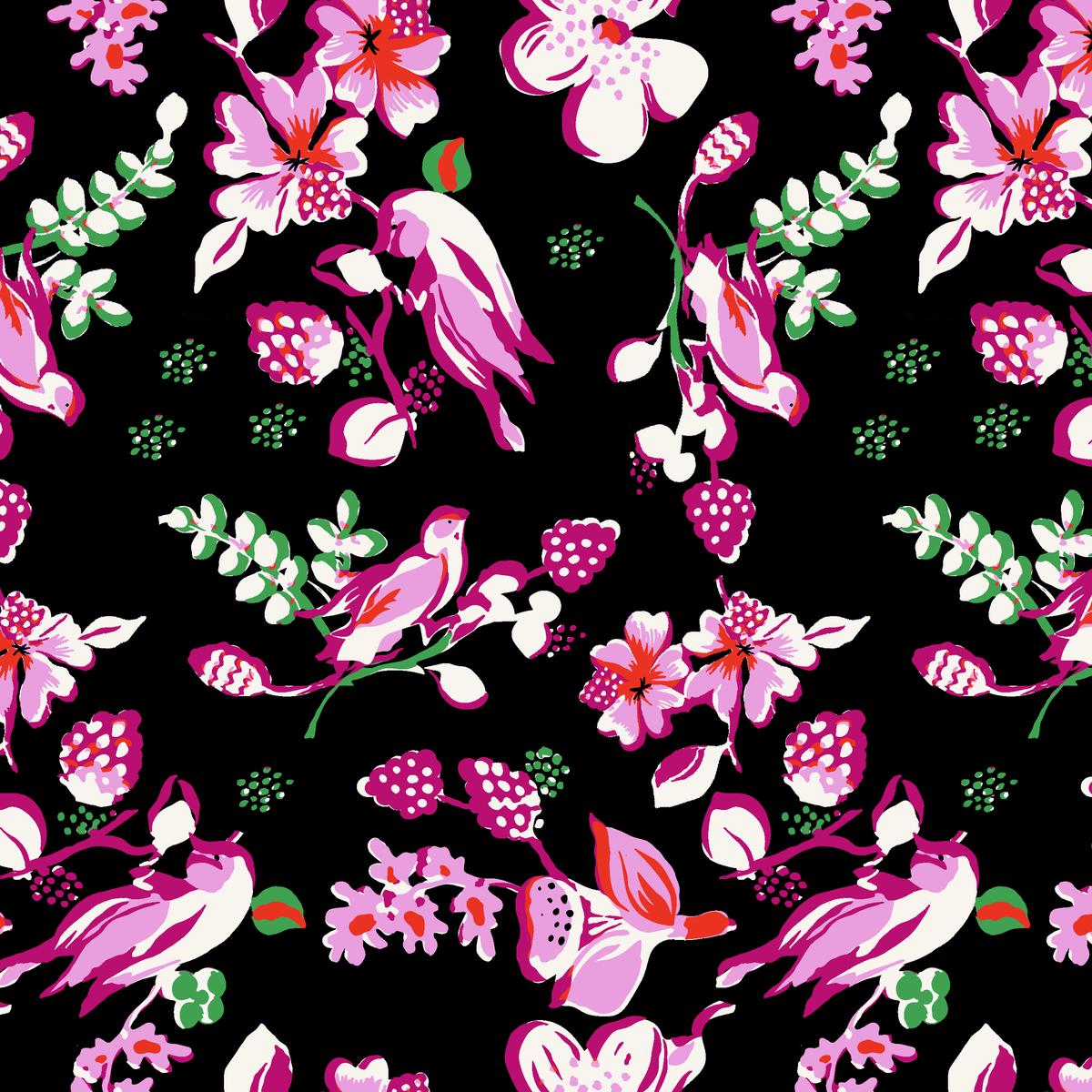 Electric Bloom - Bright Floral Fabric