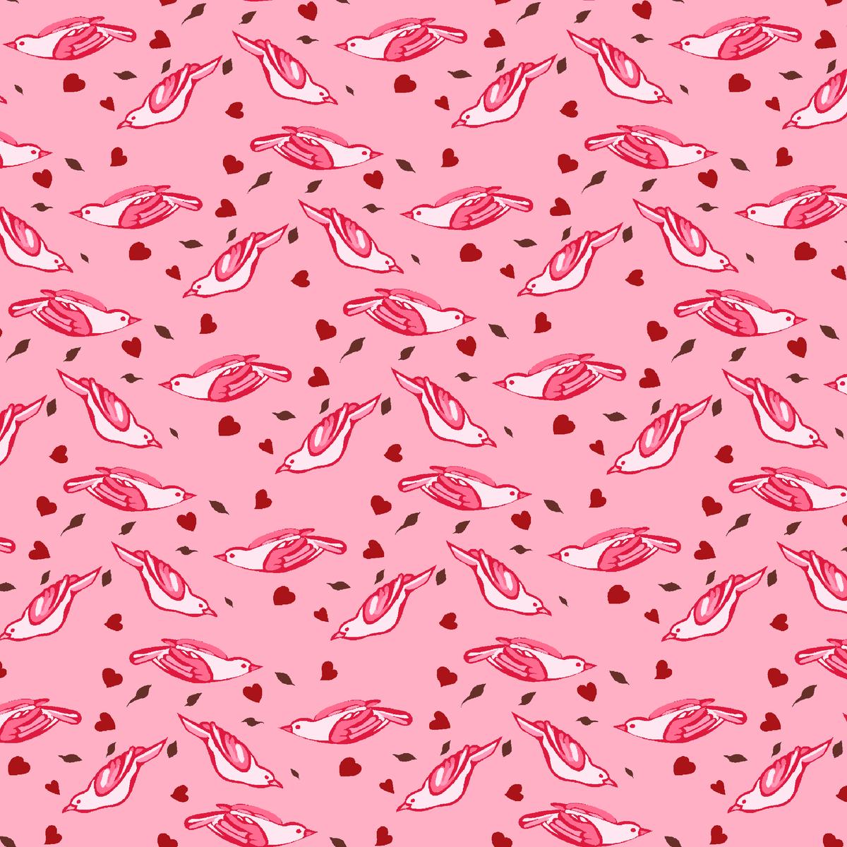 Flight of Love on Blush Fabric