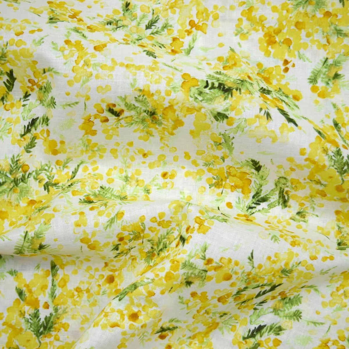 Flownny Mimosa Cotton Lawn – White NFA-1030-32