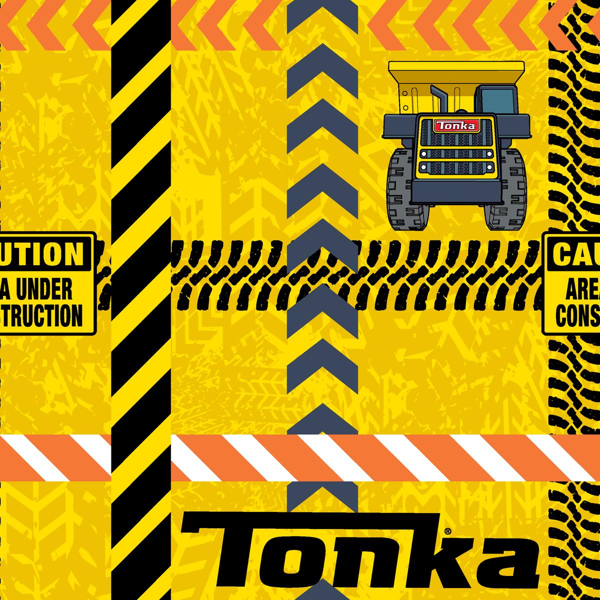 Hasbro Tonka Yellow Caution Construction Zone Fabric