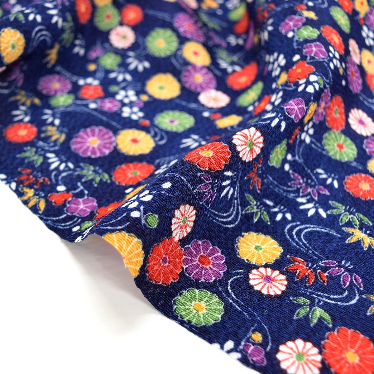 Kyo-Yuzen Rayon Chirimen Fabric – Japanese Garden [28″ Width] LS-011-1