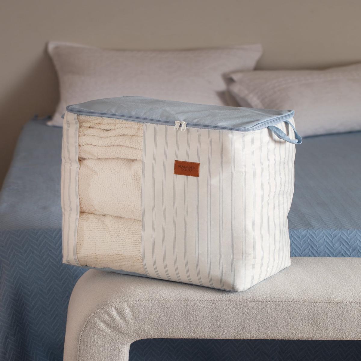 Madame Coco Nuage Printed Storage Bag  Durable Organizer Bag in White & Light Blue