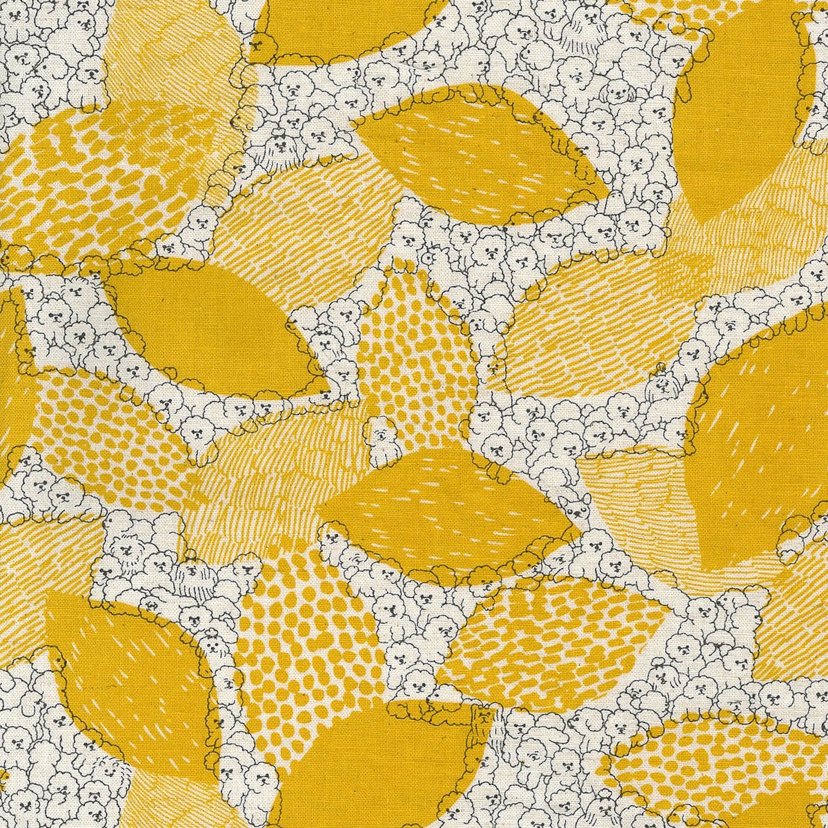 Marble SUD Bichon Frise Cotton Linen Sheeting – Yellow EGX-8502-1