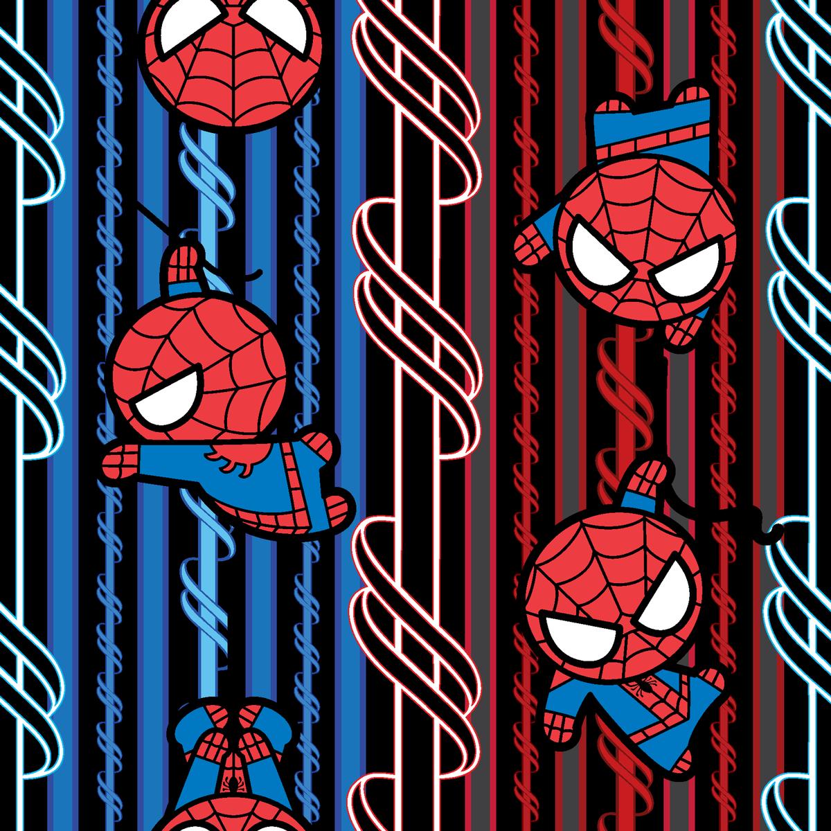 Marvel Spider-Man Kawaii Stripes Fabric