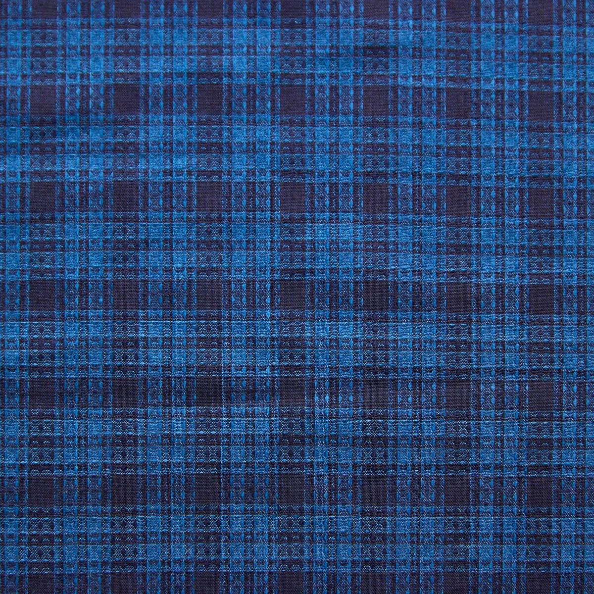 Organic Cotton Yarn-dyed Indigo Dobby – Small Check TS-2072-1