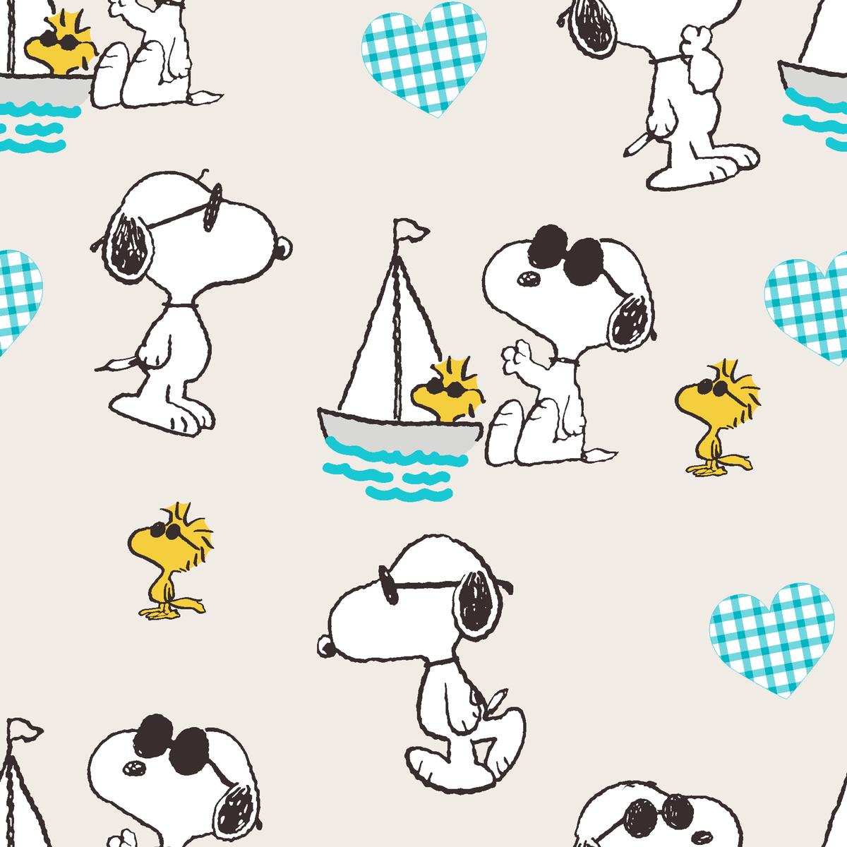 Peanuts Snoopy and Woodstock Sailboat Adventure Fabric