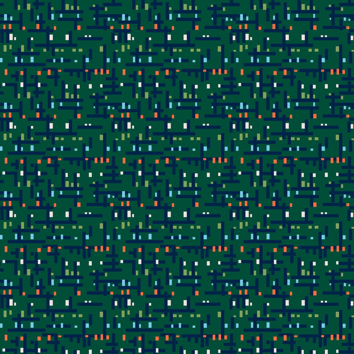 Pixel Stitch on Hunter Pop Fabric