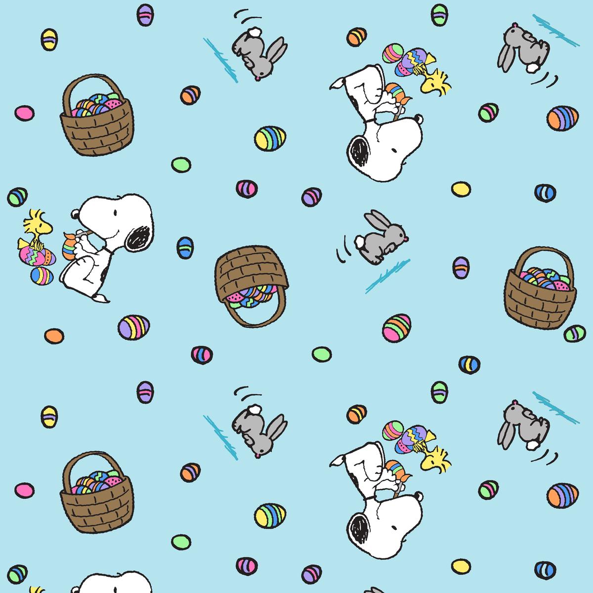 Snoopy Easter Toss with Bunnies Fabric