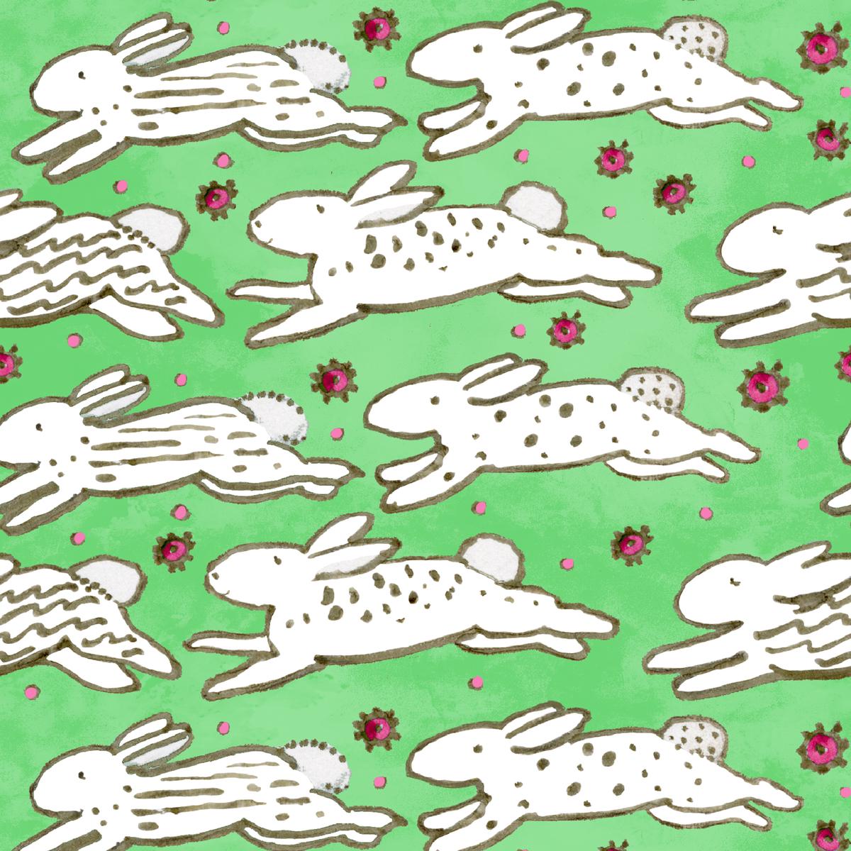 Susan Winget – Hoppy Meadow – Spring Green Bunny Fabric
