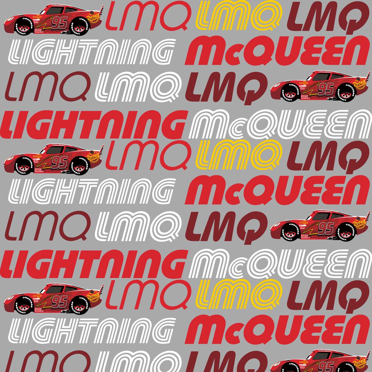 Disney Pixar Cars McQueen Text Fabric