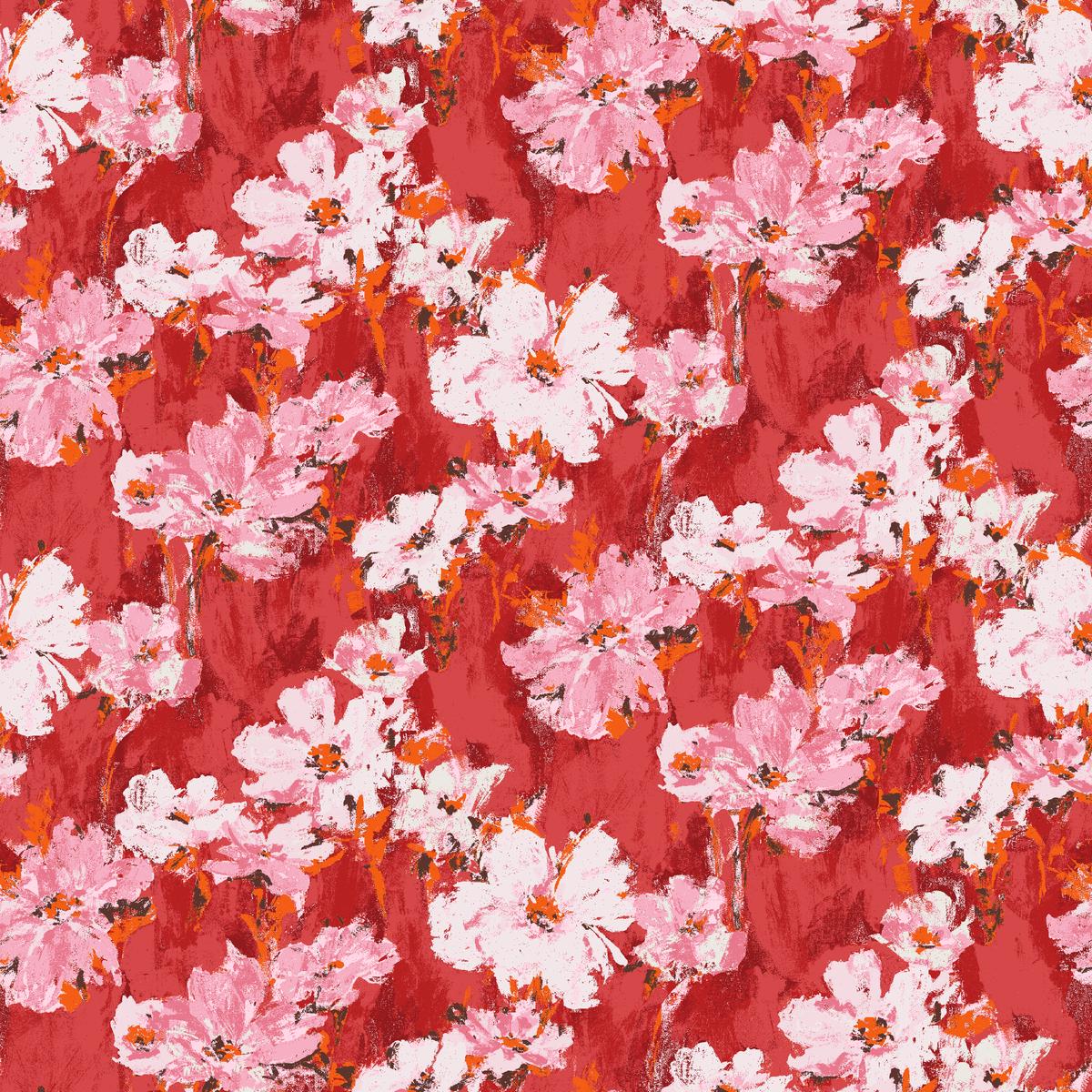 Garden of Love in Crimson Fabric