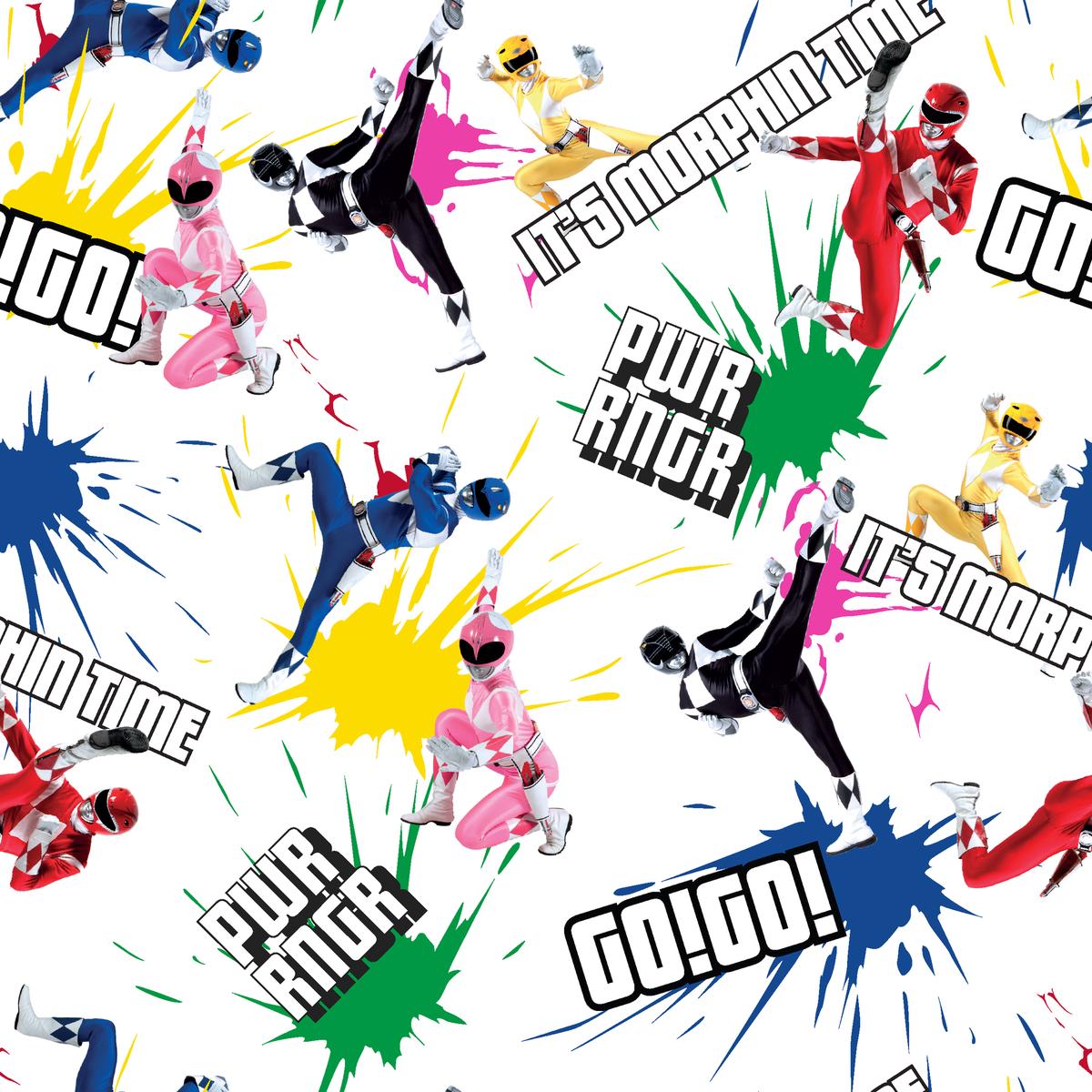 Hasbro Power Rangers Action Heroes Paint Splatter Fabric