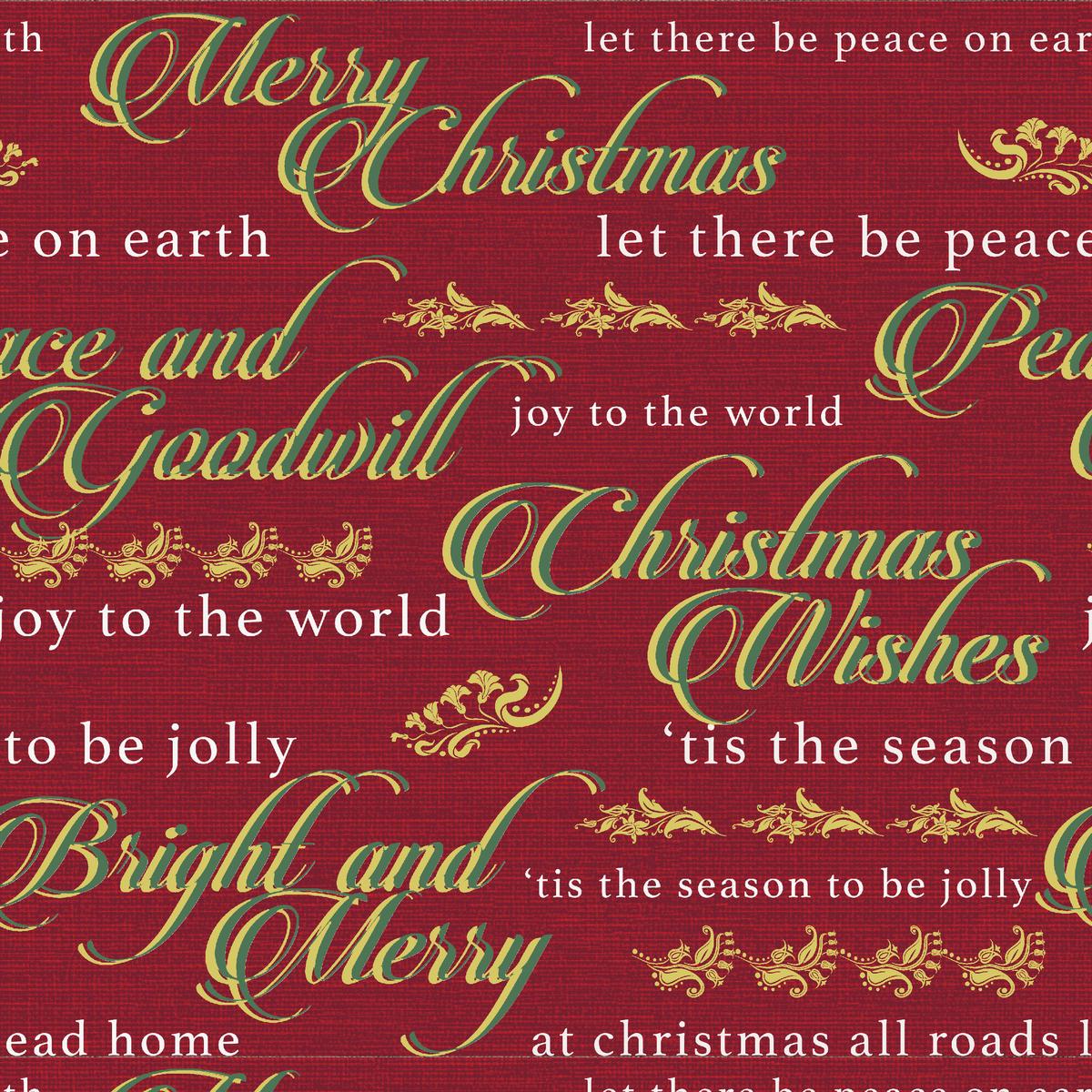 Christmas Wishes on Red Fabric