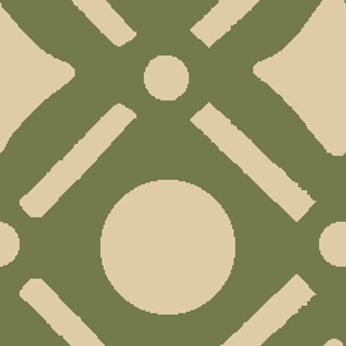 Fresh Geo on Olive Green Fabric