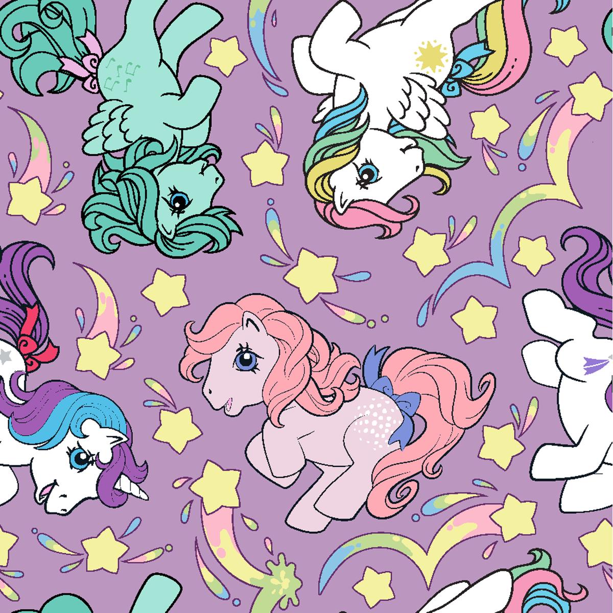 Hasbro My Little Pony Retro on Purple Fabric