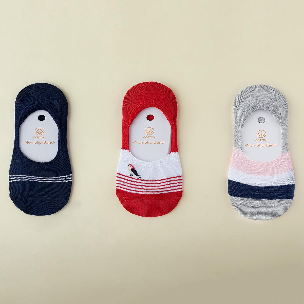 Madame Coco Tilleul Womens Invisible Socks  3-Pack Soft No-Show Socks in Bright Summer Colors