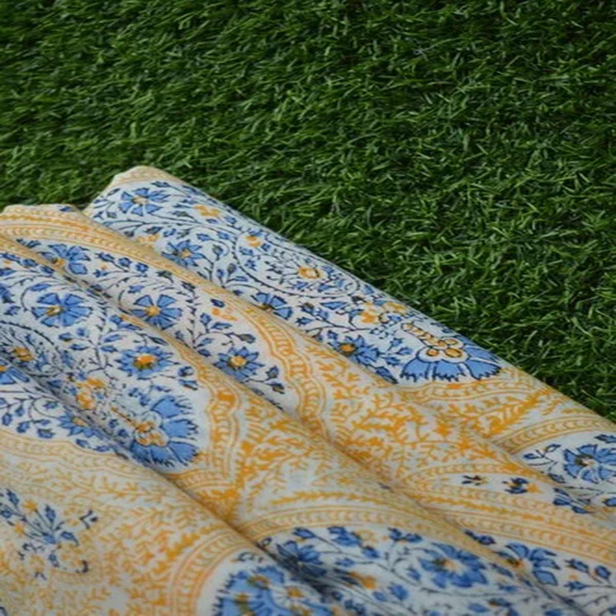NO TARRIF CHARGES 100% ZK-114 Hand Block 100%Cotton Paisley Fabric 10 Yard*