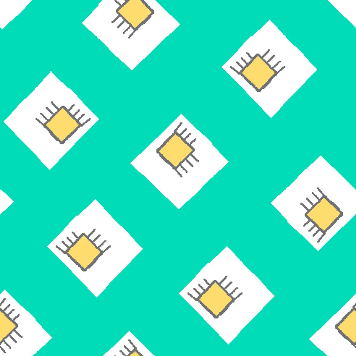 Pixel Party – Mint Geometric Fabric
