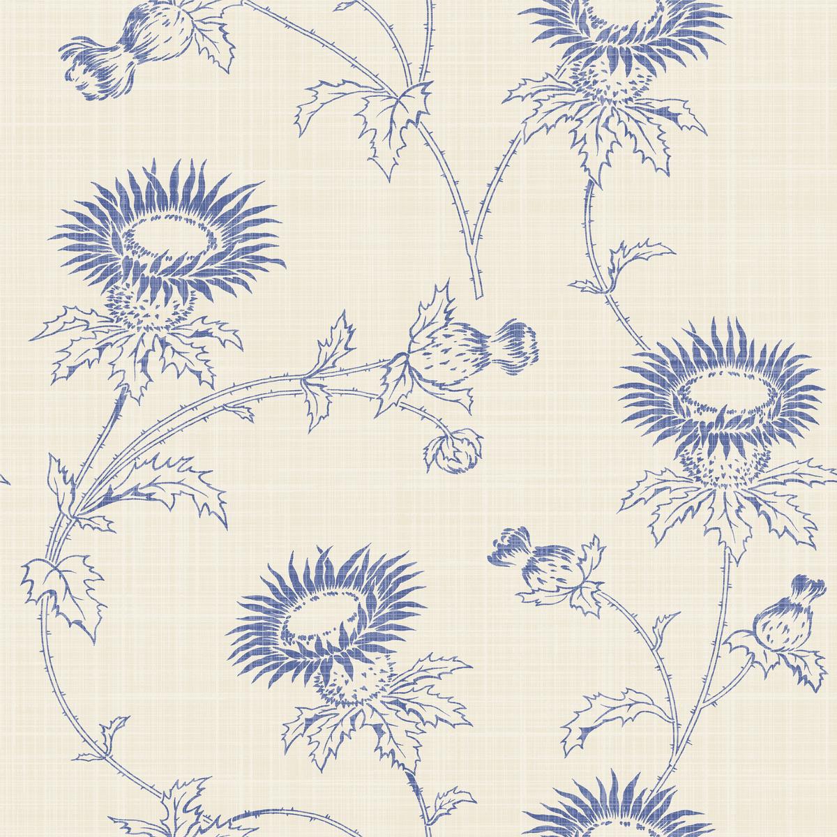 Aged Sunflowers on Cream Fabric