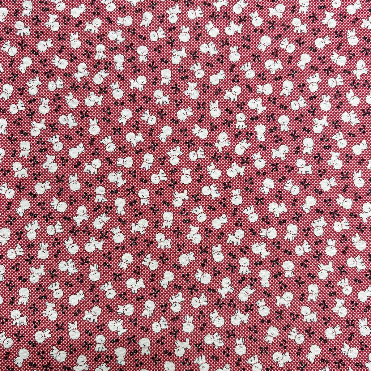 Chibi-pri Bichon Frise Cotton Sheeting – Purple Red YKA-31040-1