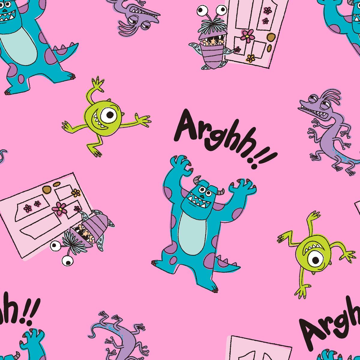 Disney and Pixar’s Monsters, Inc. Pink Playful Monster Fabric