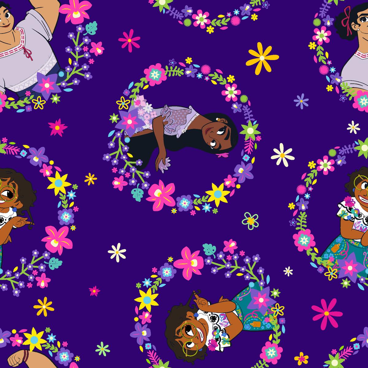 Disney Encanto Purple Circular Sisters Fabric