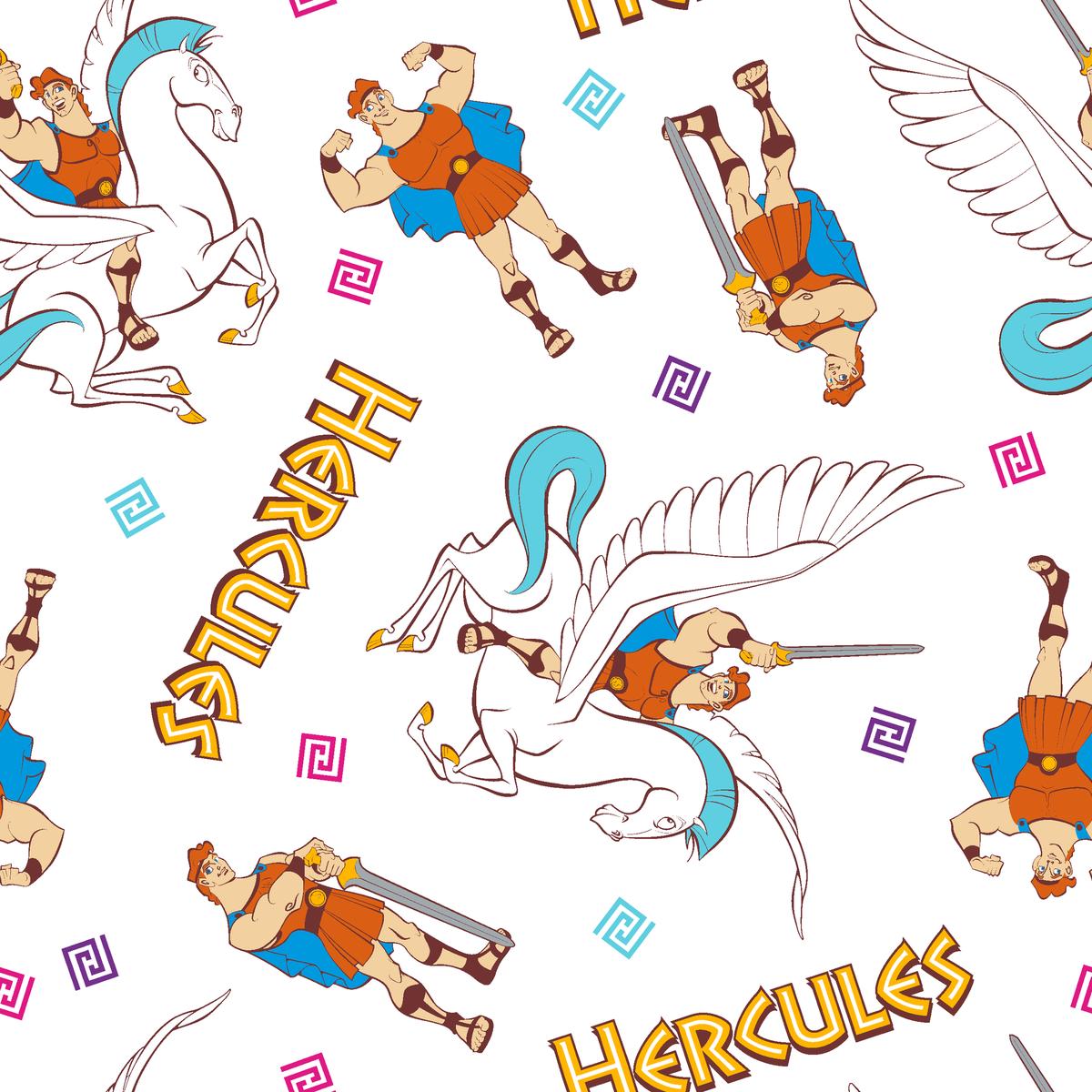 Disney Hercules White Greek Hero Fabric