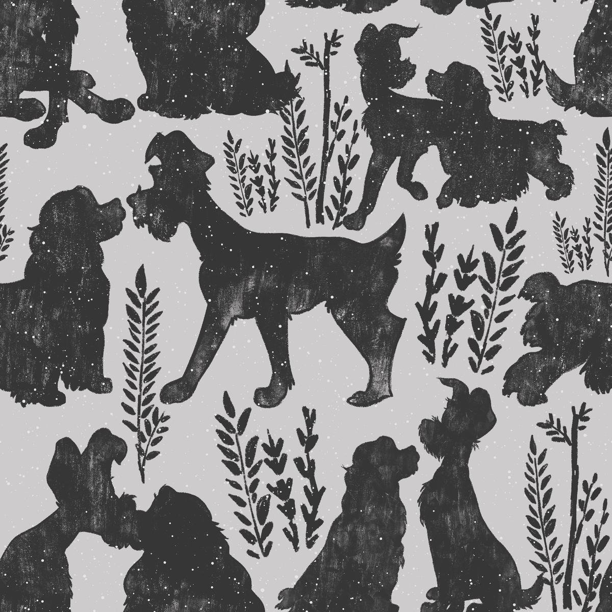 Disney Lady & The Tramp Lover Dogs Silhouette Fabric