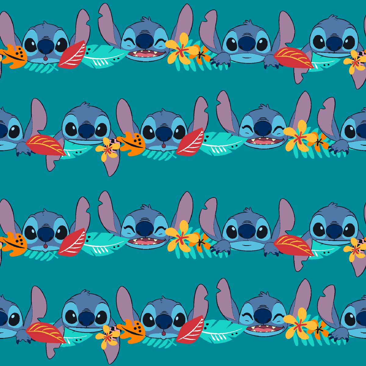 Disney Stitch Tropical Stripe Design Fabric