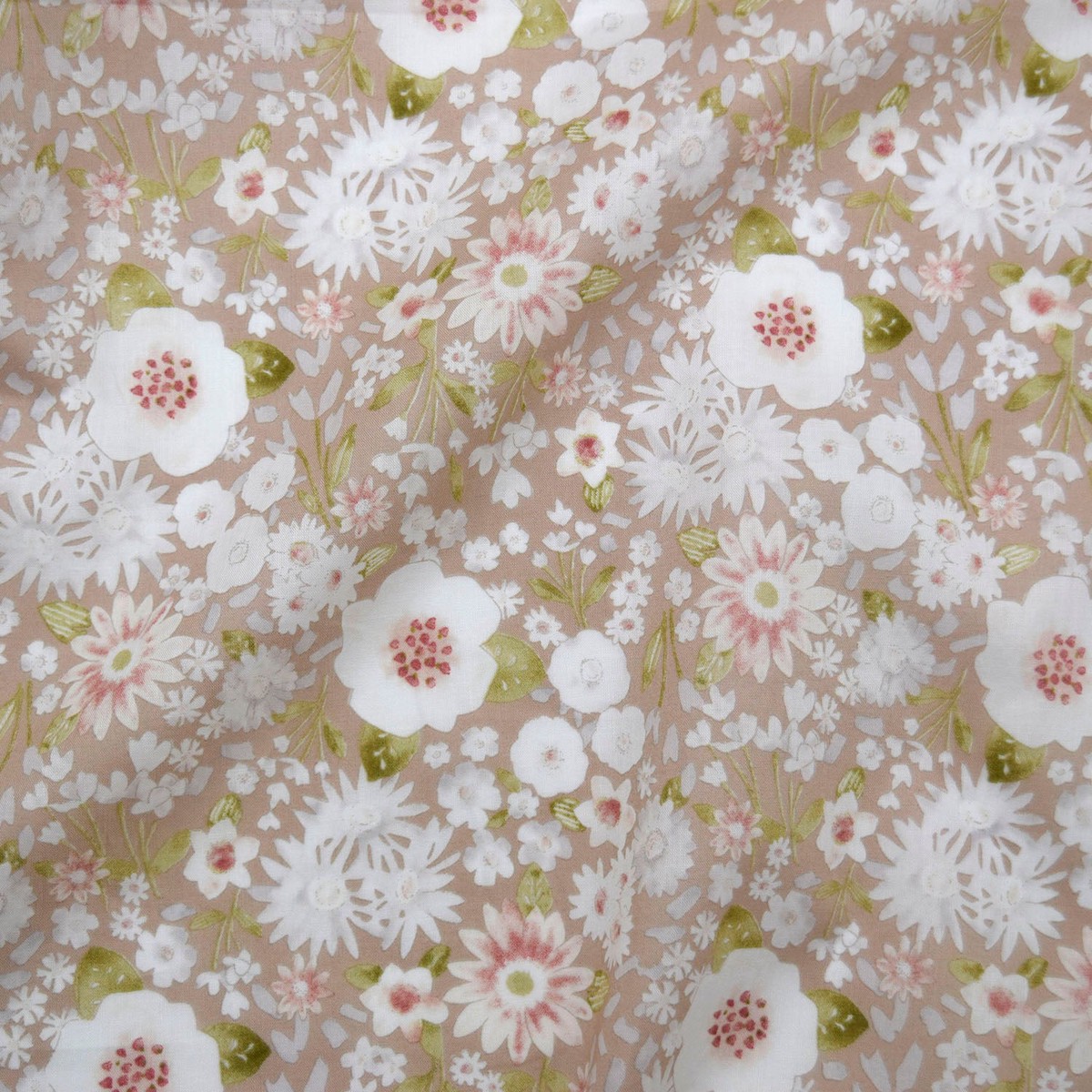 Flownny Vintage Floral Cotton Lawn – Light Beige NFA-1050-52