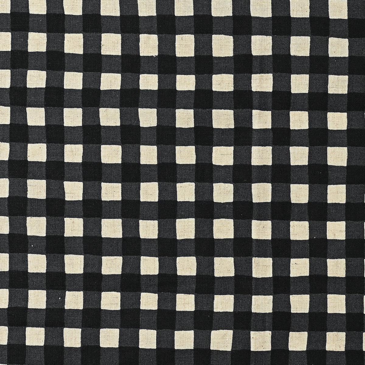Gin-gam Check Linen Cotton Sheeting – Black TC-1048-1
