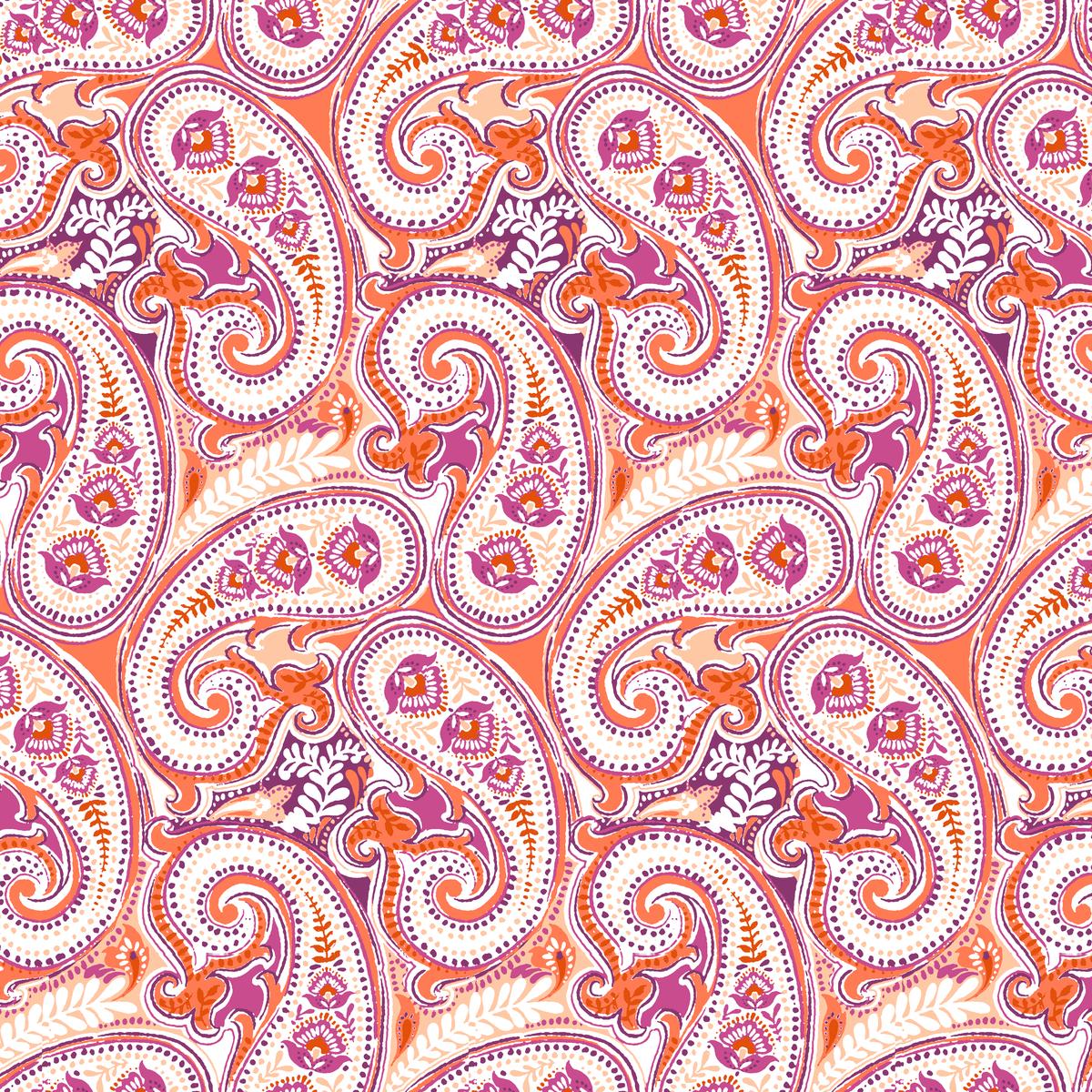 Paisley Dream, Orange Rose Fabric