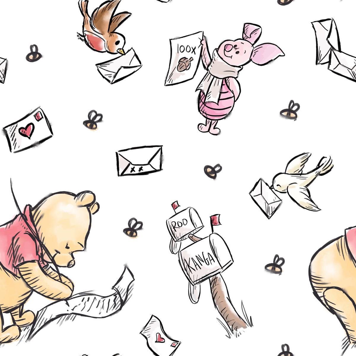 Disney Winnie the Pooh Hundred Acre Post Fabric