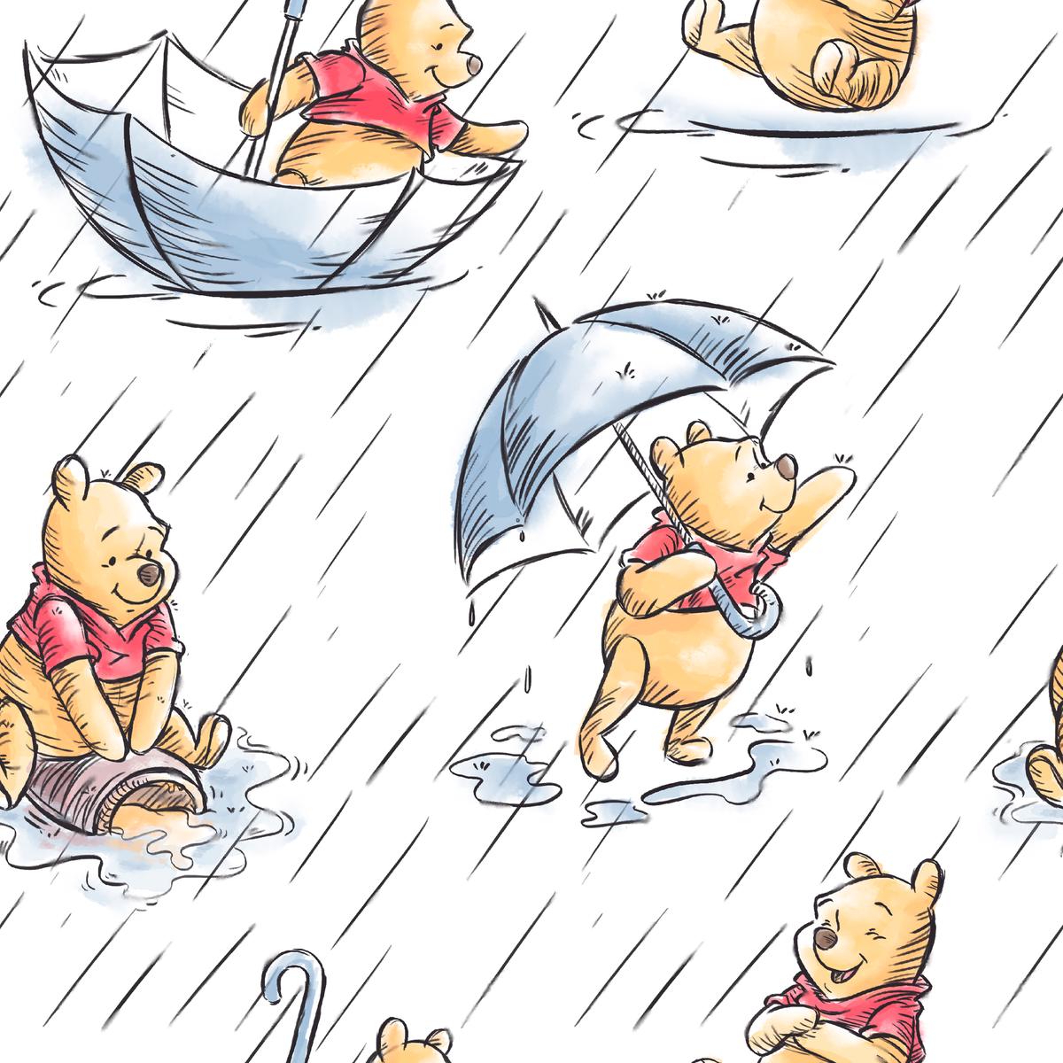 Disney Winnie the Pooh – Rainy Day – Sweet Character Fabric
