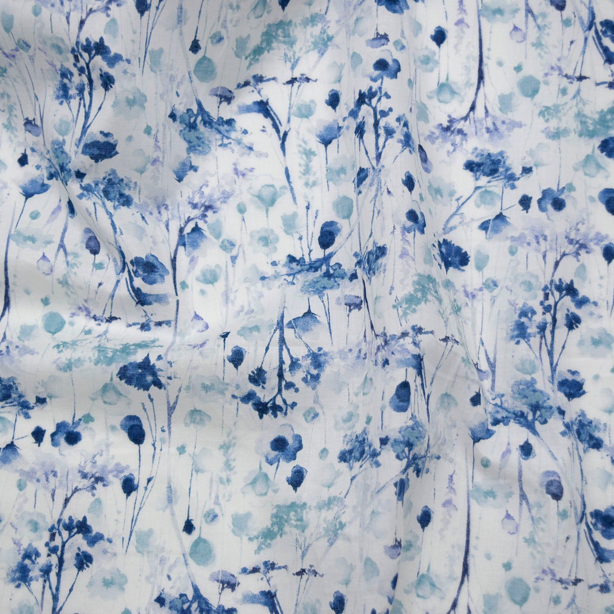 Flownny Watercolor Style Floral Cotton Lawn – Blue NFA-1030-33