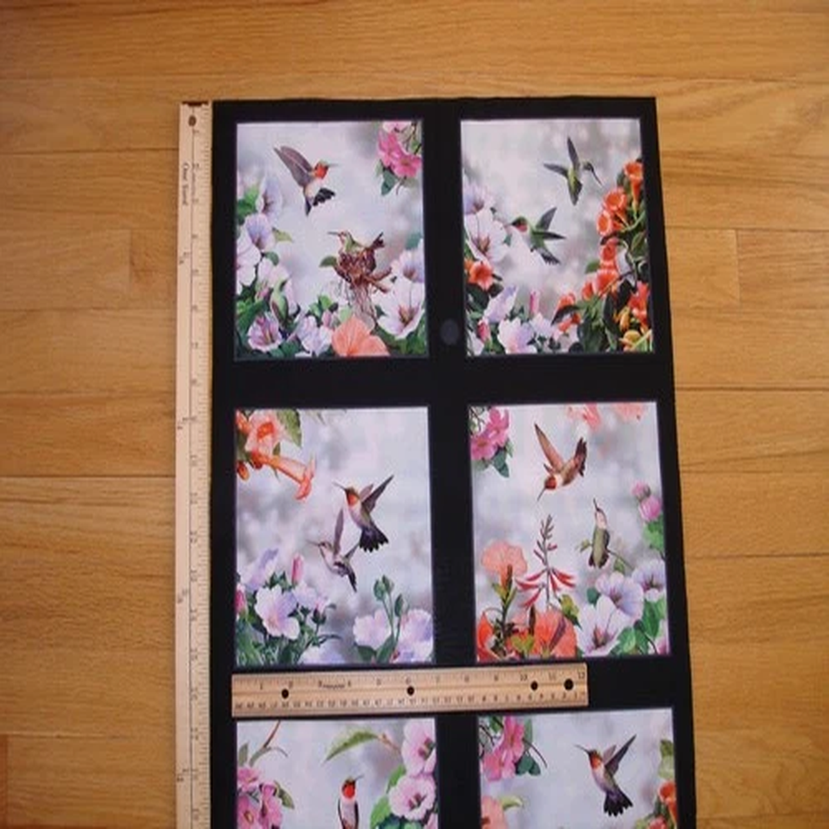 Hummingbirds Elizabeth’s Studio Cotton Quilt Fabric Panel Blocks (6)