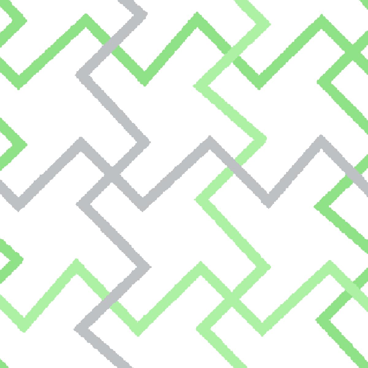 Zigzag Lattice on Green & Gray Fabric