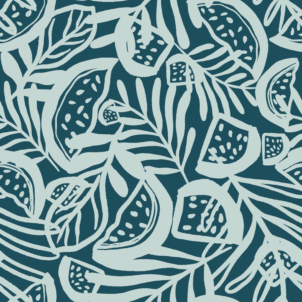 Breathe Live Explore Watermelon Lush Navy Fabric