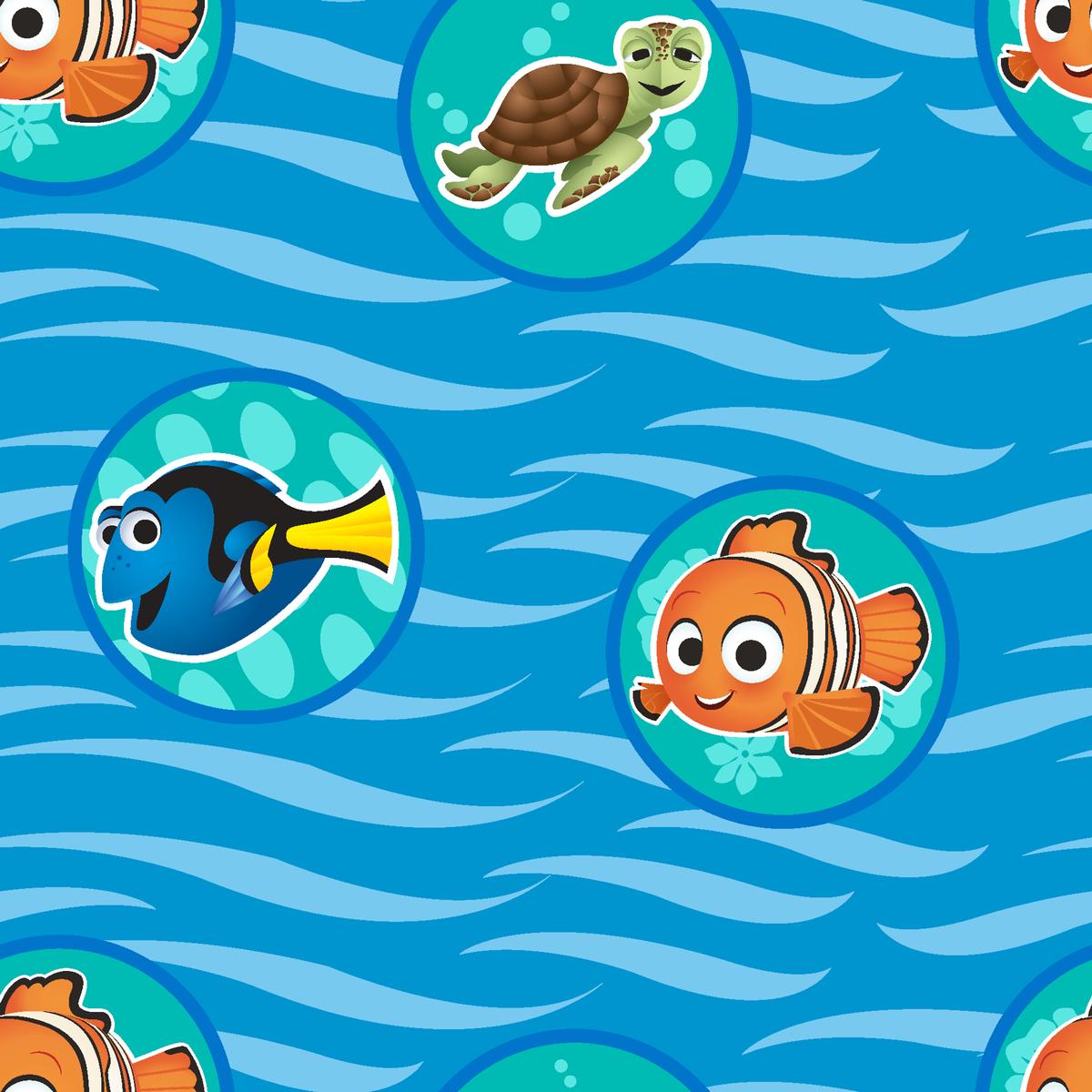 Disney Finding Nemo Sea Friends Blue Pattern Fabric