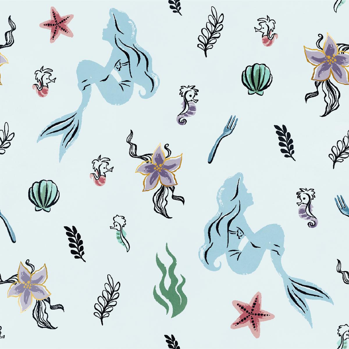 Disney Princess – Mermaid Lagoon – Pastel Nautical Fabric