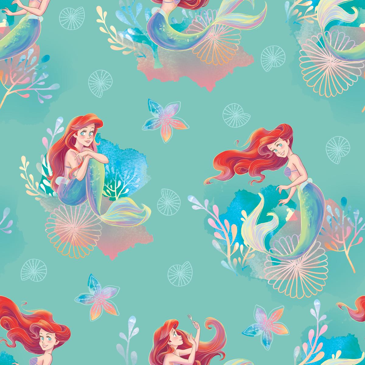 Disney The Little Mermaid Seashell Song Fabric