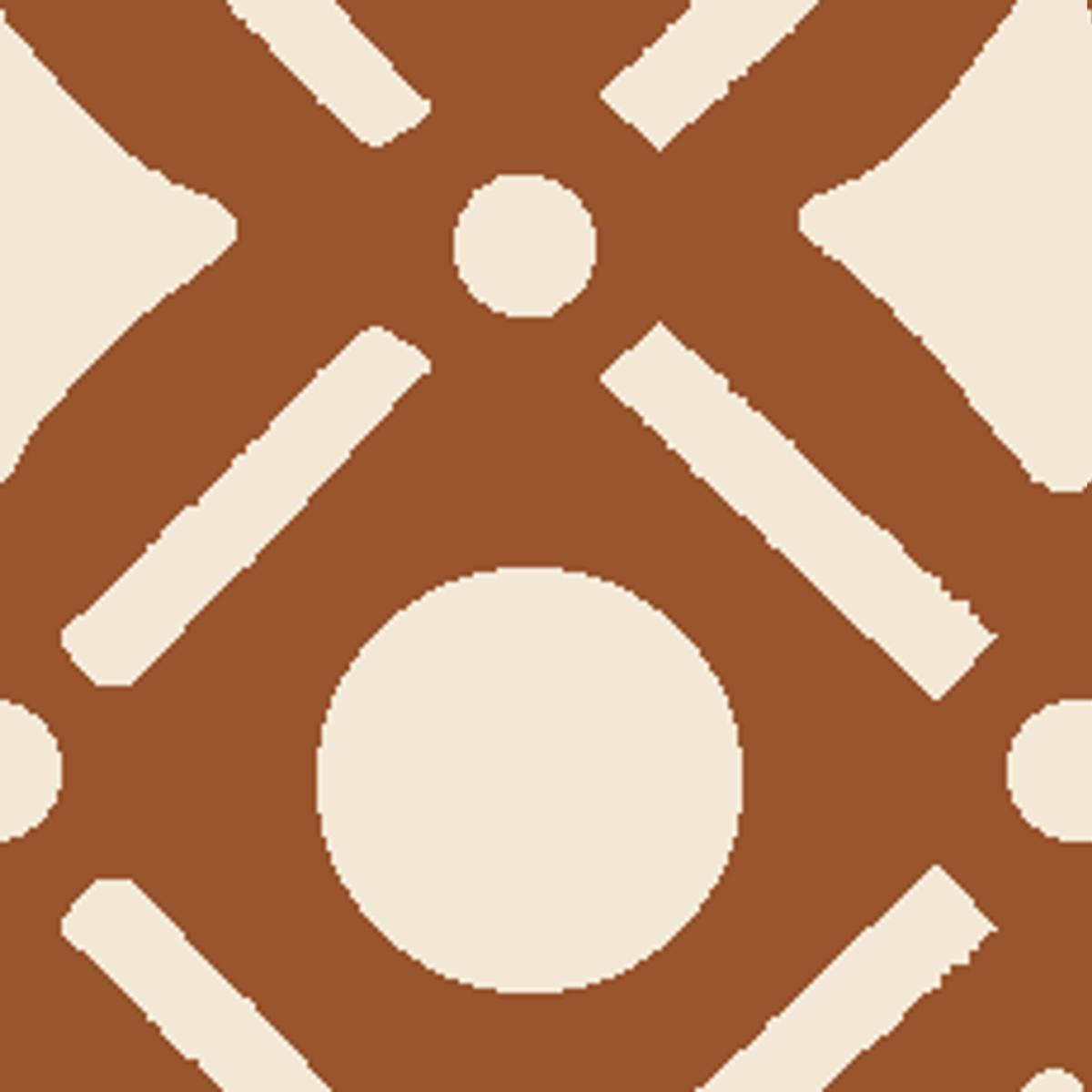 Fresh Geo on Terracotta Fabric