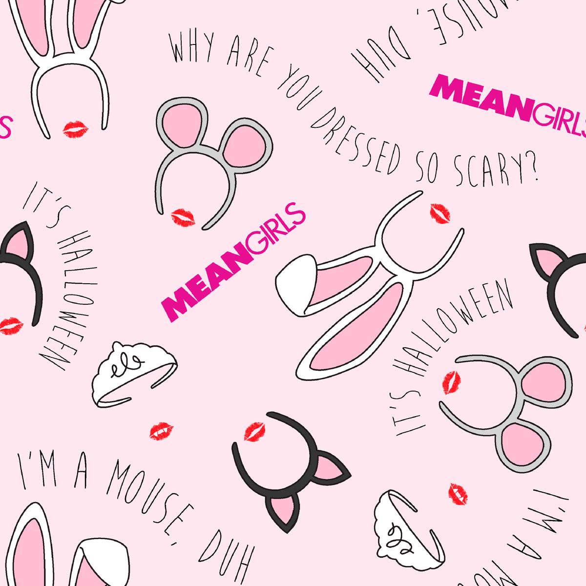Paramount Mean Girls – Mousy Halloween – Pink Movie Quotes Fabric