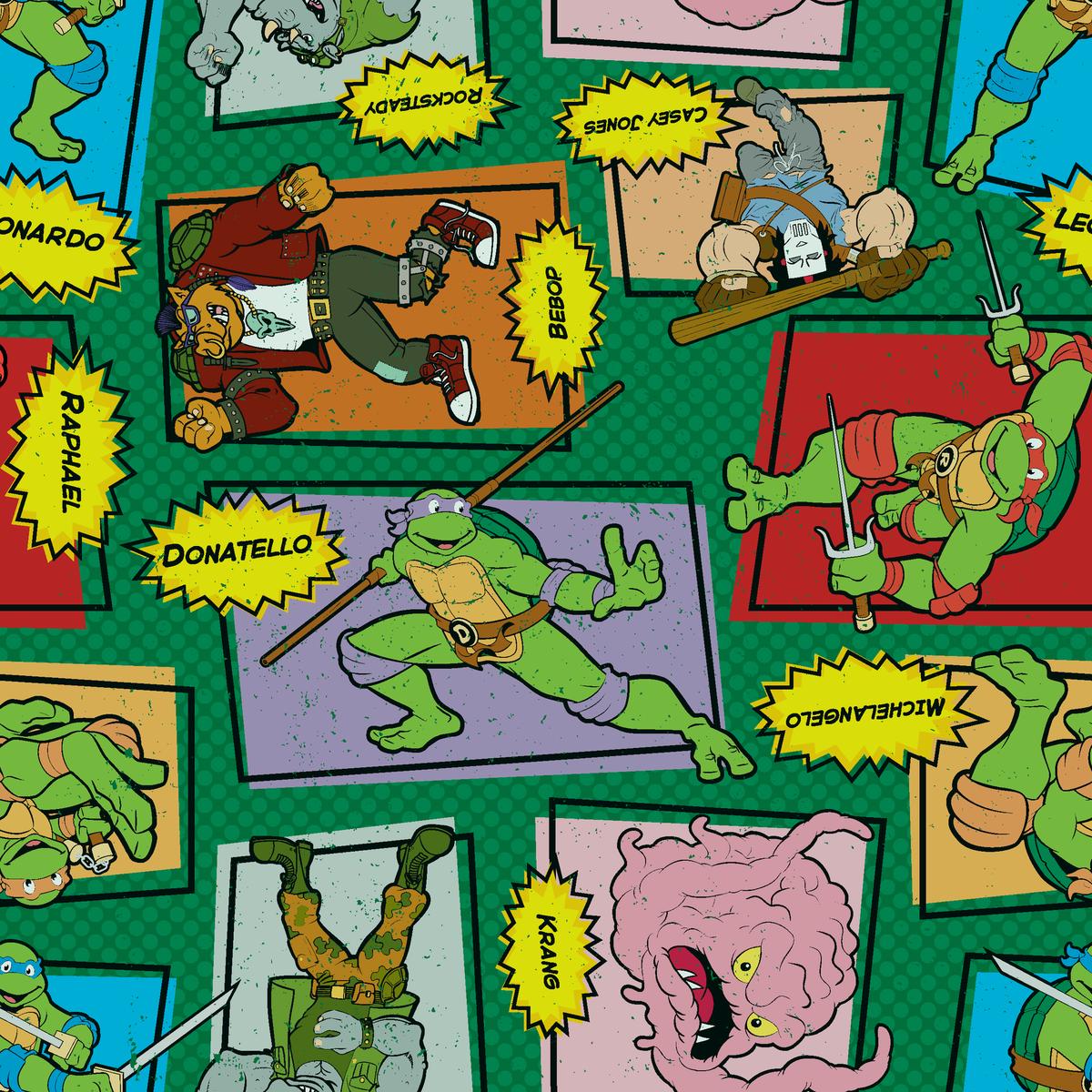 Teenage Mutant Ninja Turtles Retro Comic Fabric