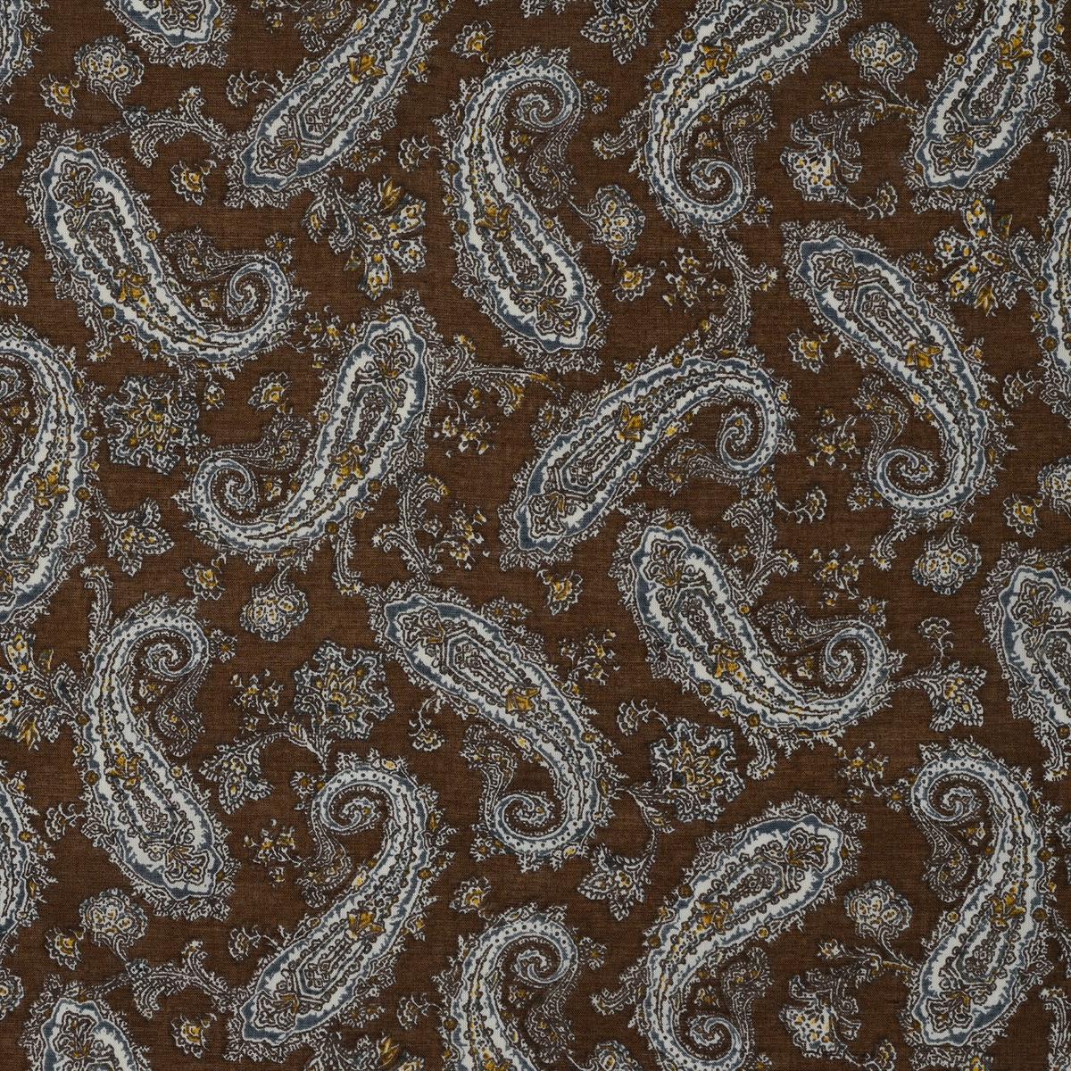 Vintage Paisley Block Print-inspired Cotton Voile – Brown NFA-3100-103